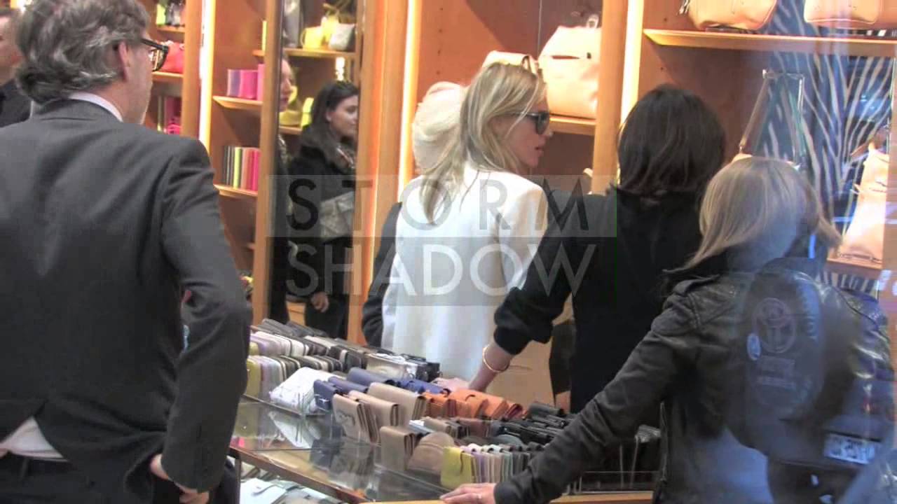 Kate Moss presents her new bag collection at Longchamp Store in Paris, France.