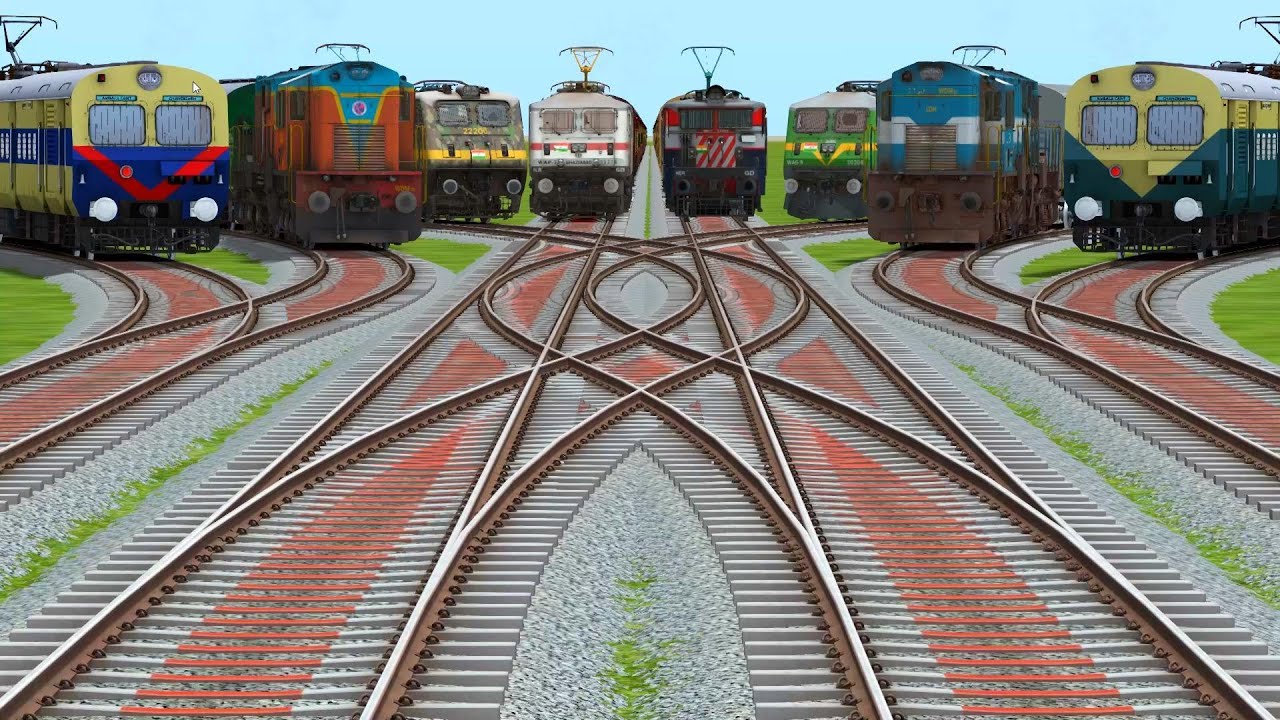 Eight Trains Crossing By Bumpy🎇 Grandient Tracks || train videos india railways