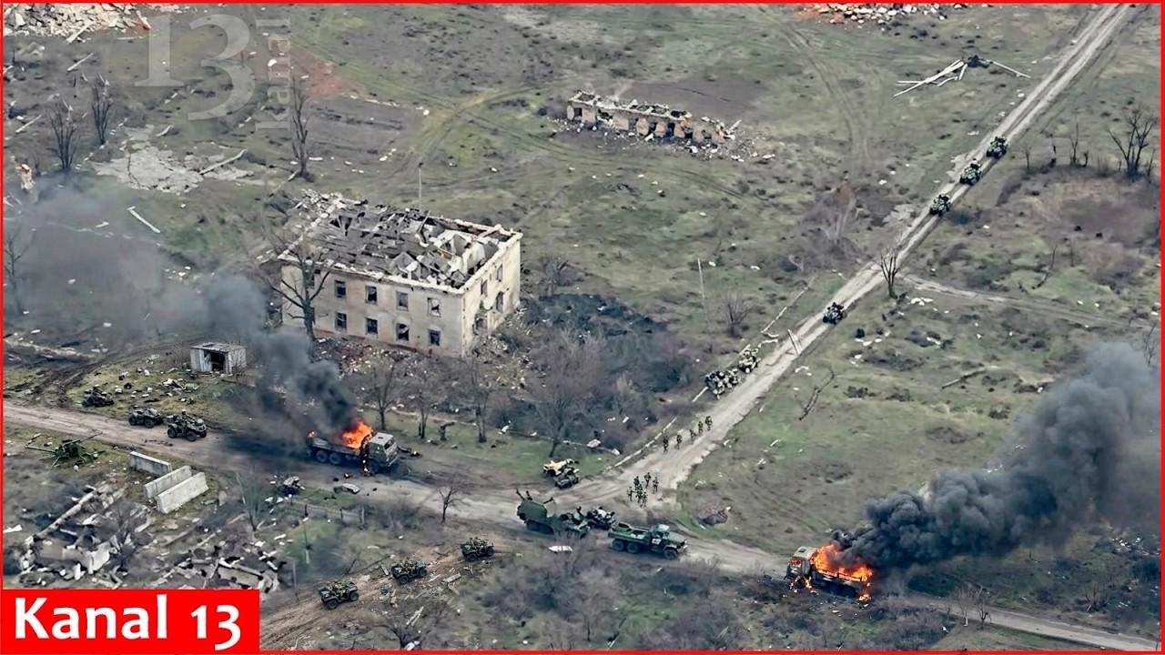 Ukrayna Donetsk yaxınlığında Rusiya qoşunlarını və texnikasını raketlə MƏHV ETDİ