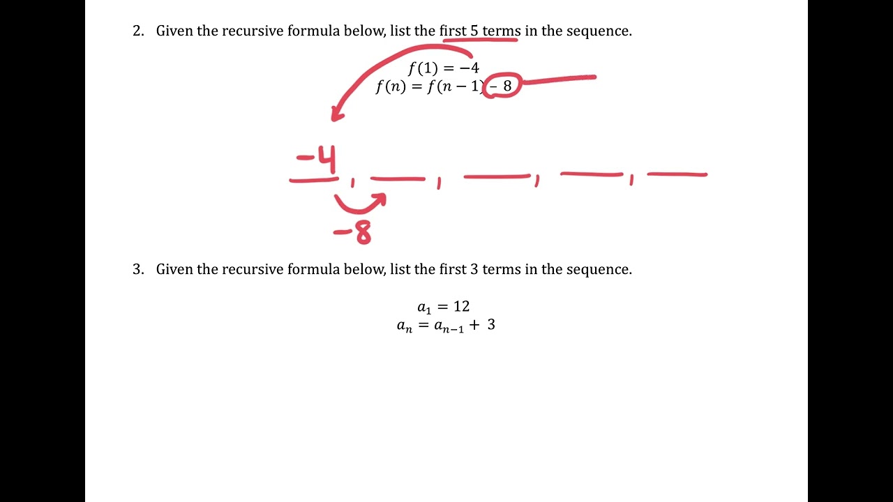 Notes 2 5 Video   Arithmetic Sequences