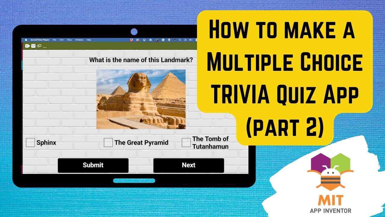 Multiple choice quiz app in MIT App Inventor (Final Part) | Trivia quiz in MIT App Inventor