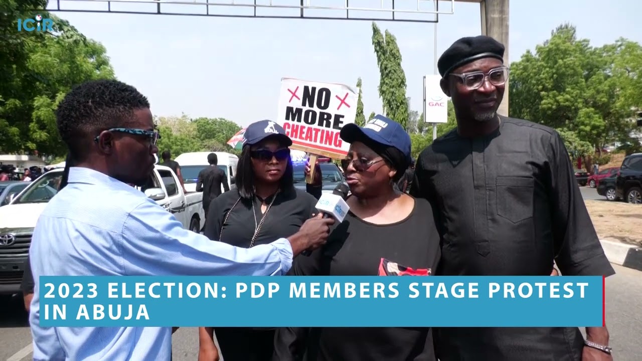 2023election: PDP members stage protest in Abuja