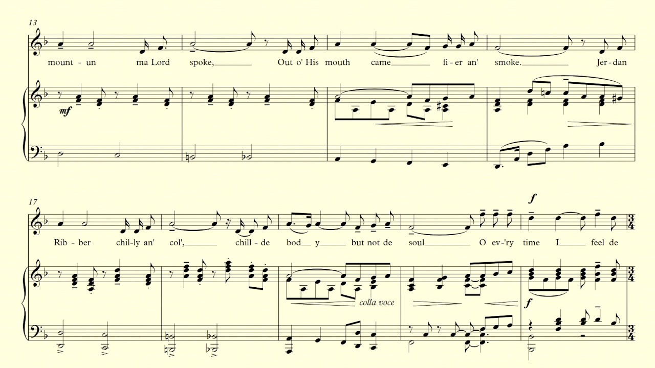 Ev'ry Time I Feel De Spirit – Burleigh – accompaniment in F major