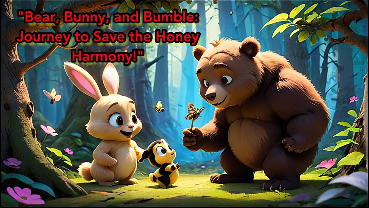 Bear and Bunny🐝 Animated forest story for kids with buzzing bees and honey surprise 