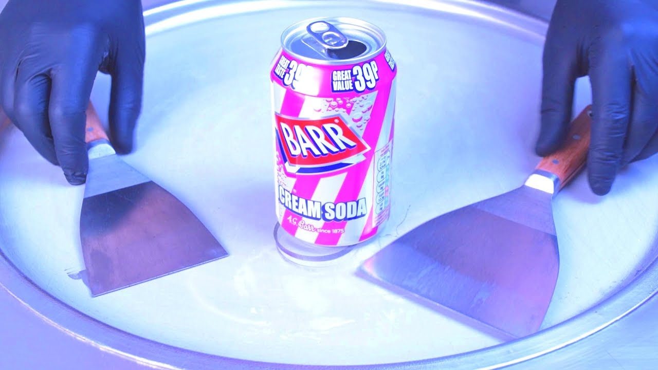 Ice Cream Rolls | BARR American Cream Soda - rolled Soft Drink Ice Cream / Fried Thailand Ice Cream