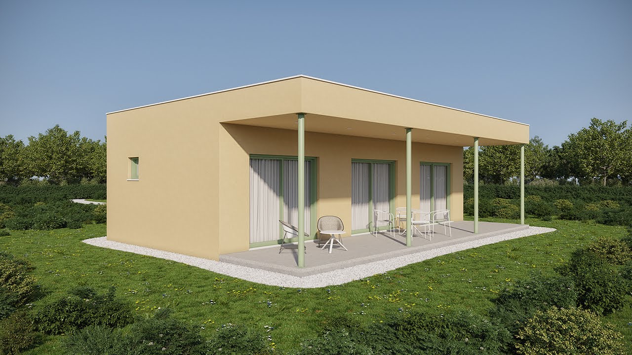 House Plan 03 | Modern Small House 63 sqm | Floor Plan + Renders