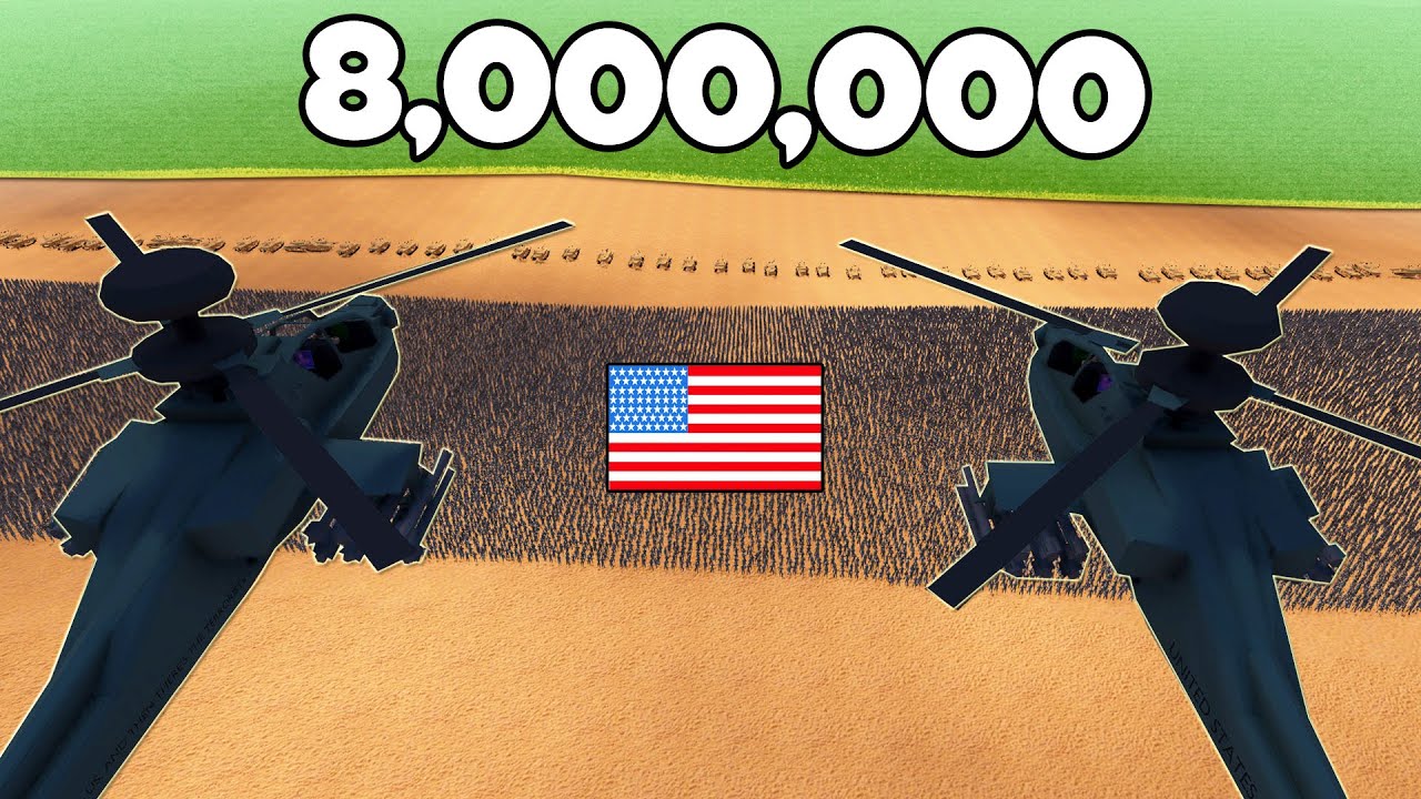 New US Army APACHE HELICOPTERS vs 8,000,000 ZOMBIES!? - UEBS 2: Ultimate Epic Battle Simulator 2