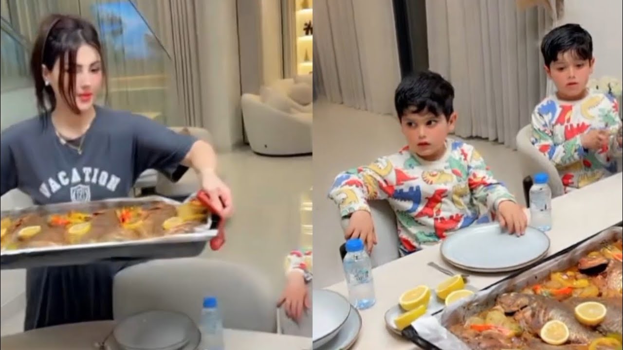 نور وعصام🔥 عم يتعشو عشاء فاخر🥰 سمك السلمون بفرن 😋😋
