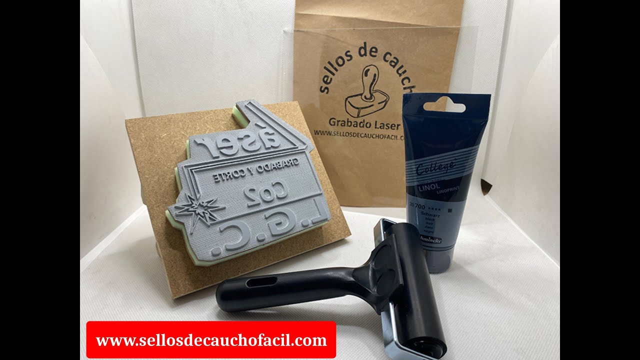 Sellos grandes para bolsas papel Kraft en tinta blanco