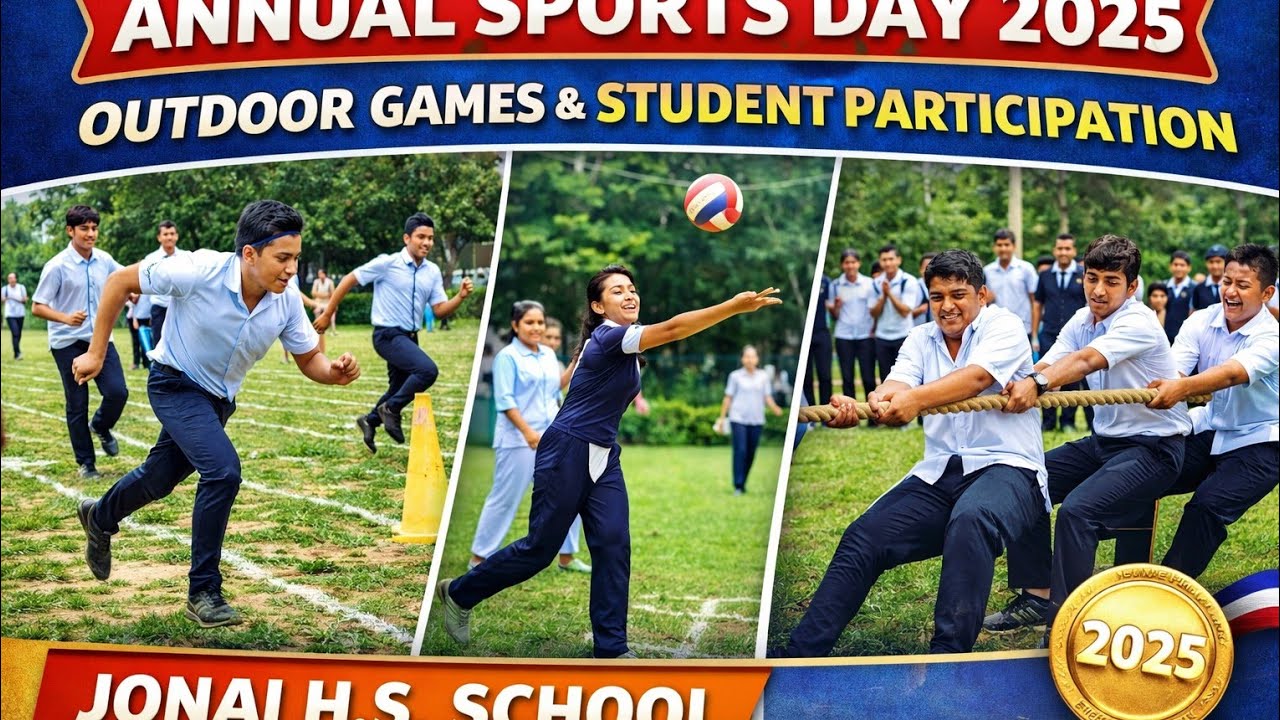 Annual Sports Day 2025 | Outdoor Games & Student Participation | Jonai H.S. School 🏃‍♂️🏅