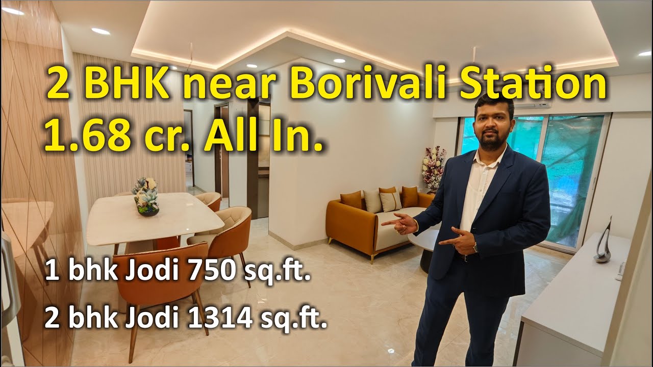 #1bhk & 2bhk flat near #Borivali Station I Nearing possession project I #2bhk #flats under 1.70 cr.