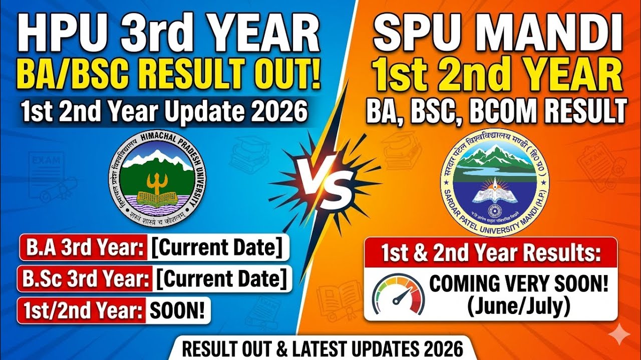 HPU 3rd Year BA/BSc Result Date Out 🚨 SPU Mandi 1st & 2nd Year BA, BSc, BCom Result Update 2026