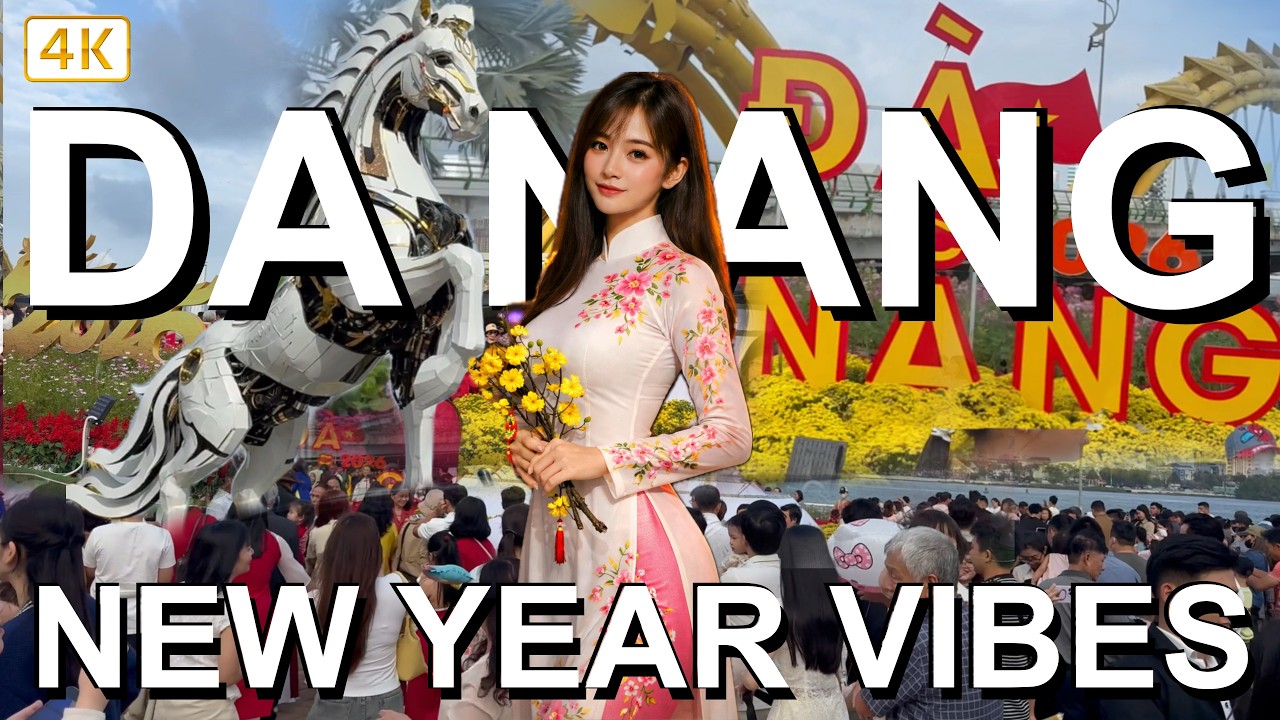 Da Nang Vietnam 2026 🇻🇳 | Bach Dang Riverside Park New Year Atmosphere (4K)