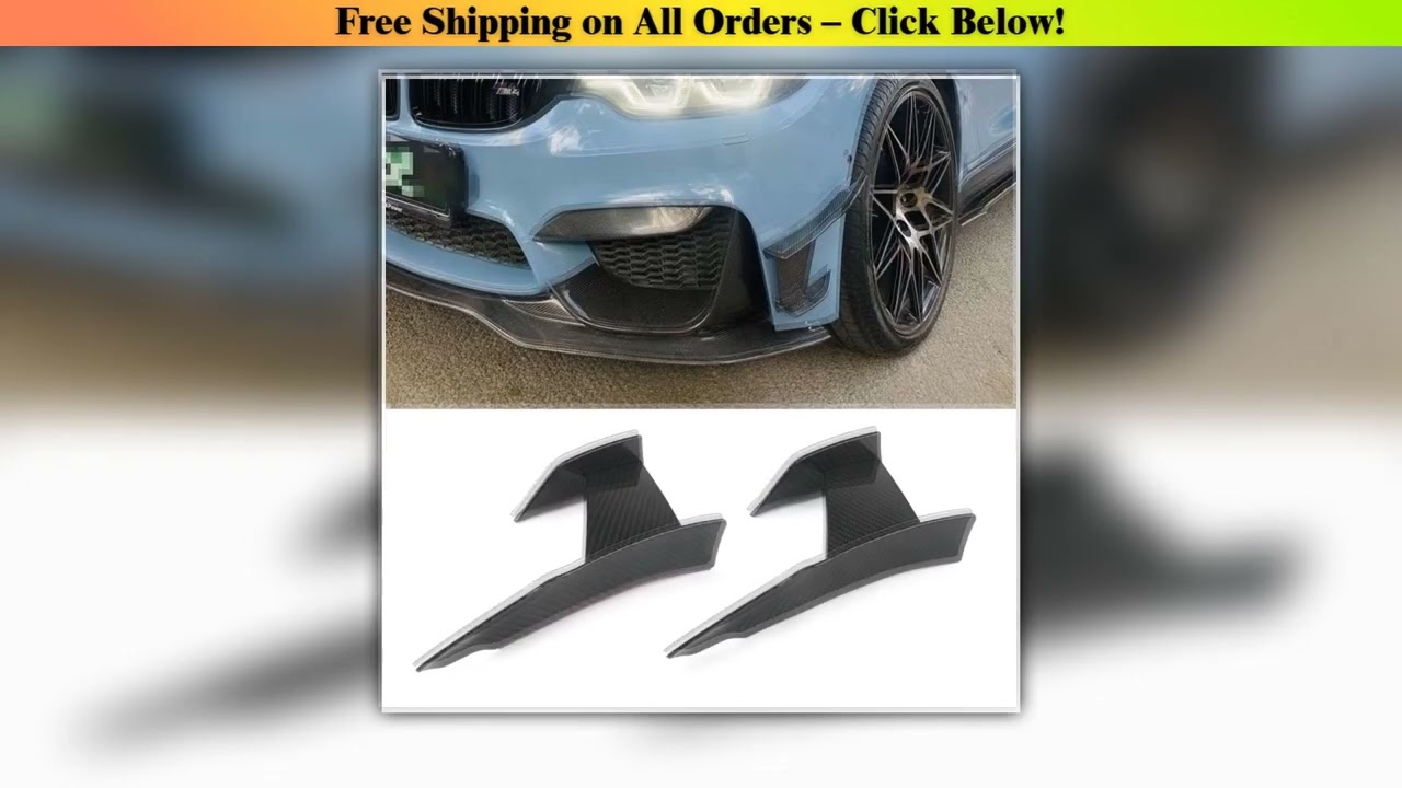 6pcs Carbon Fiber Or Bright Black Car Styling Accessories Front Bumper Side decoration For BMW F80