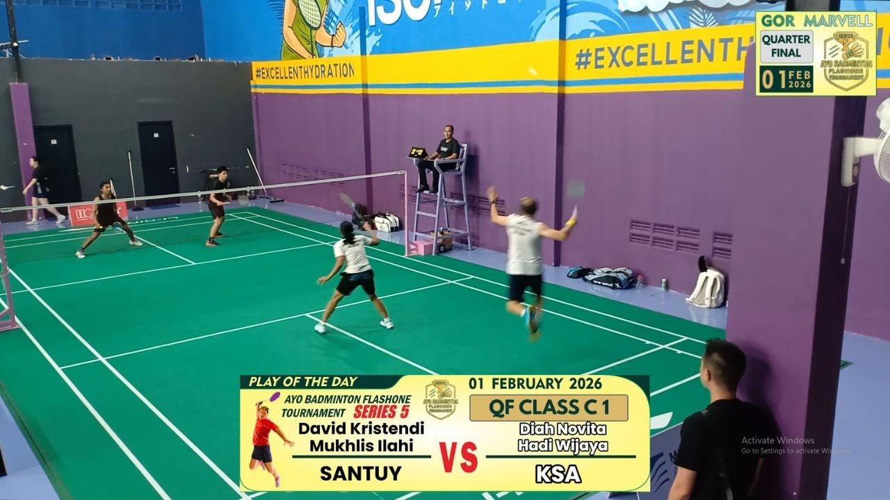 AYO BADMINTON SERIES 5 C1 #12 QF | DAVID KRISTENDI + MUKHLIS (SANTUY) VS DIAH NOVITA + HADI (KSA)