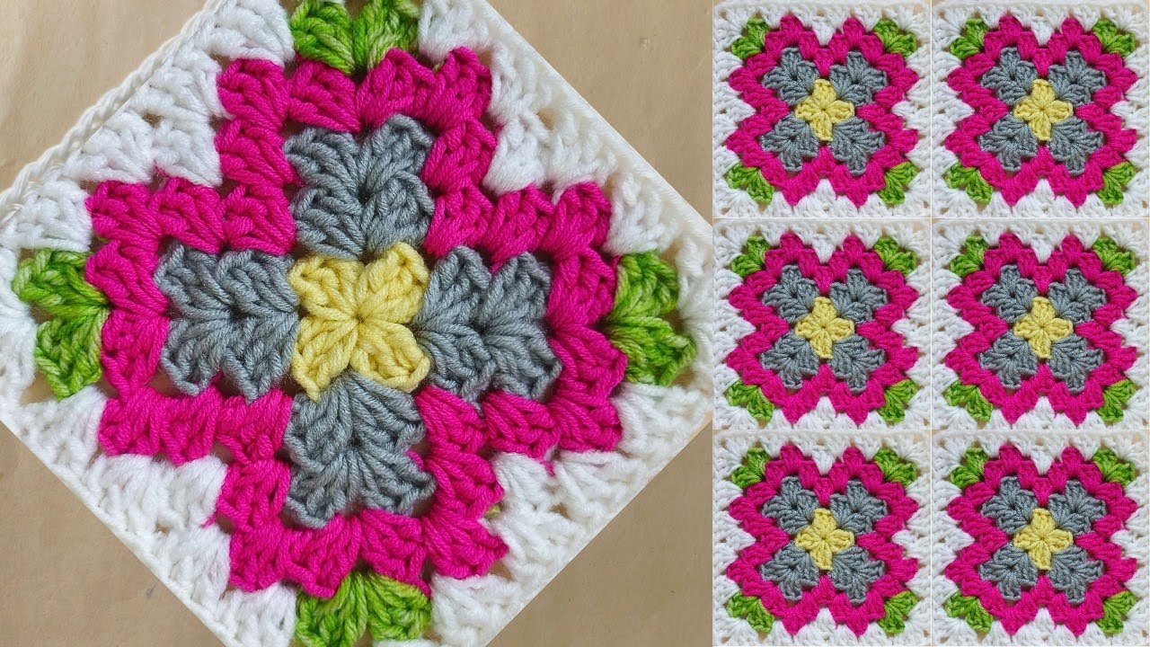 Crochet Tile Granny Square 👉perfect For Square bag | Living Room Carpets @sara1111 
