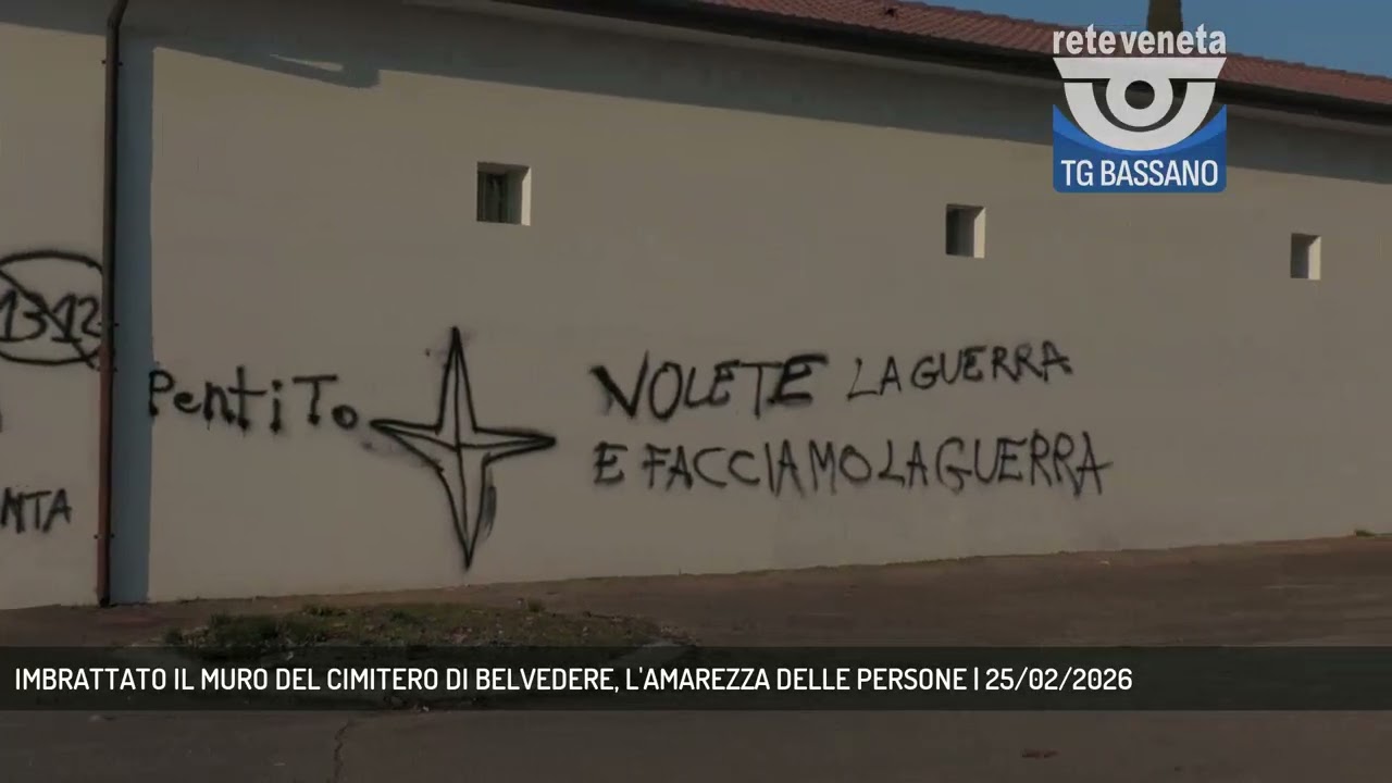 IMBRATTATO IL MURO DEL CIMITERO DI BELVEDERE, L'AMAREZZA DELLE PERSONE | 25/02/2026