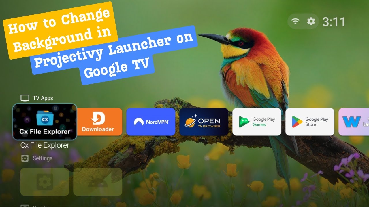 Как изменить фон в проекте запуска на Google TV