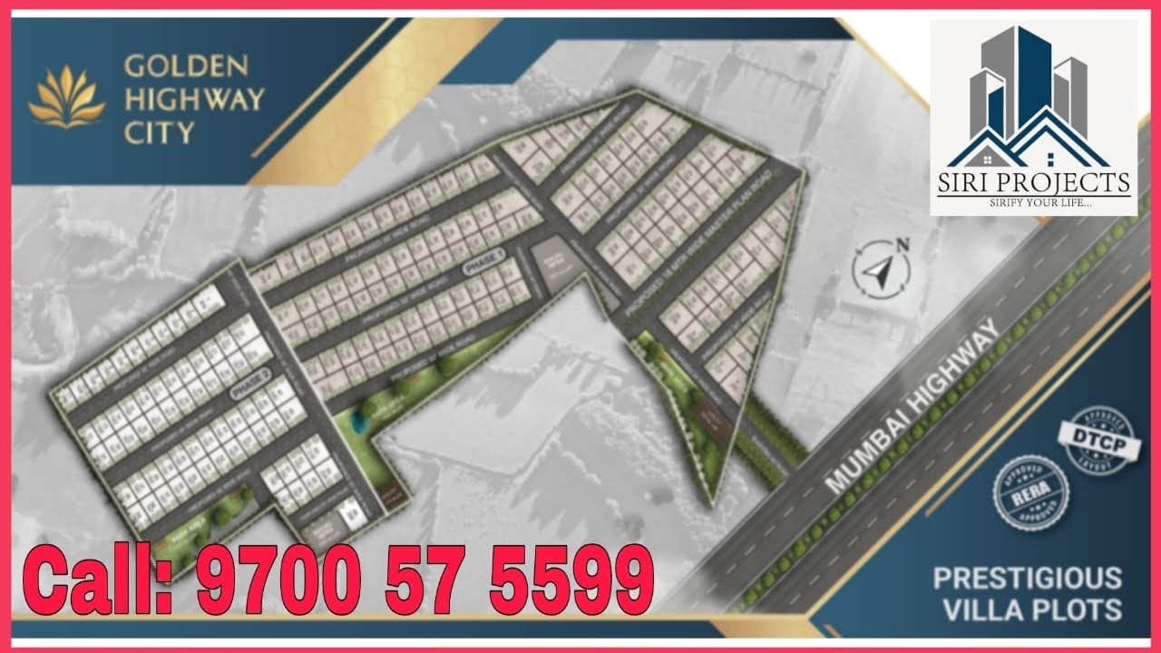 🔵 DTCP, RERA Villa Plots | #GoldenHighwayCity | #SadashivpetTown | #CharanGroup | NH-65 | 9700575599