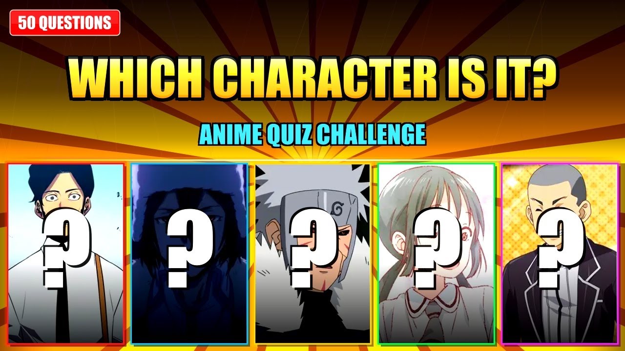 Which Character Is It? Anime Quiz Challenge (50 Questions) #2