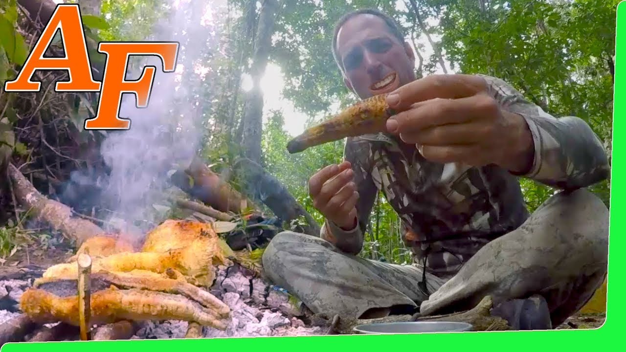 Overnight Tropical Jungle Scout Catch and Cook w Barramundi Perch Eel Jack EP.406