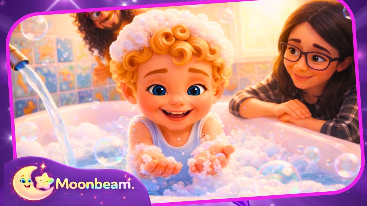 Bath Time Song for Kids 🛁 | Moonbeam Gentle Routine Song | Bubbles & Fun