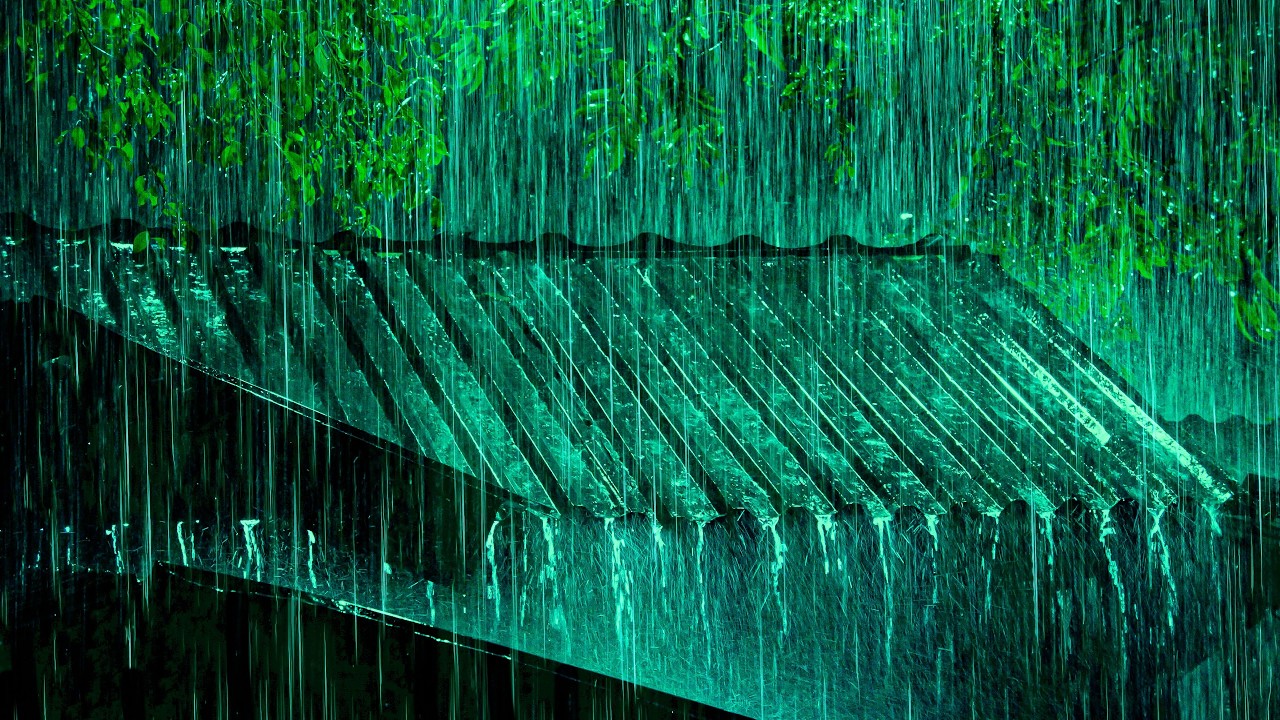 Say Goodbye to Stress & Fall Asleep Fast with Heavy Rain on Tin Roof & Fierce Thunder at Midnight