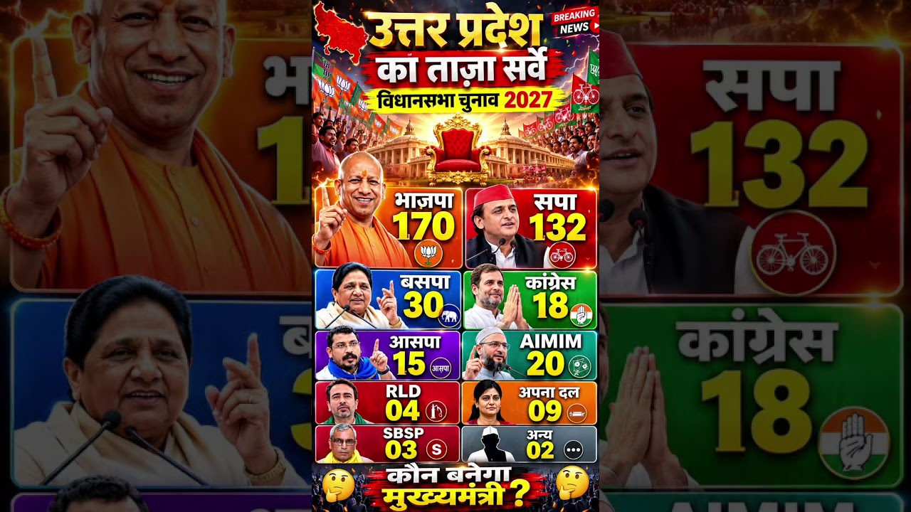 UP Assembly Election 2027 Opinion Poll: Which Party Is Winning How Many Seats? | Big Survey #shorts