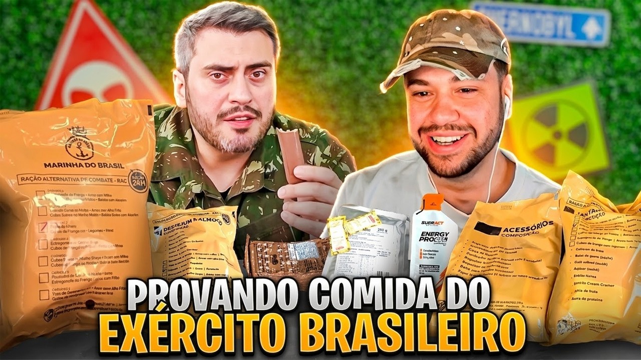 PROVANDO COMIDA DO EXÉRCITO BRASILEIRO - React Canal Área Secreta
