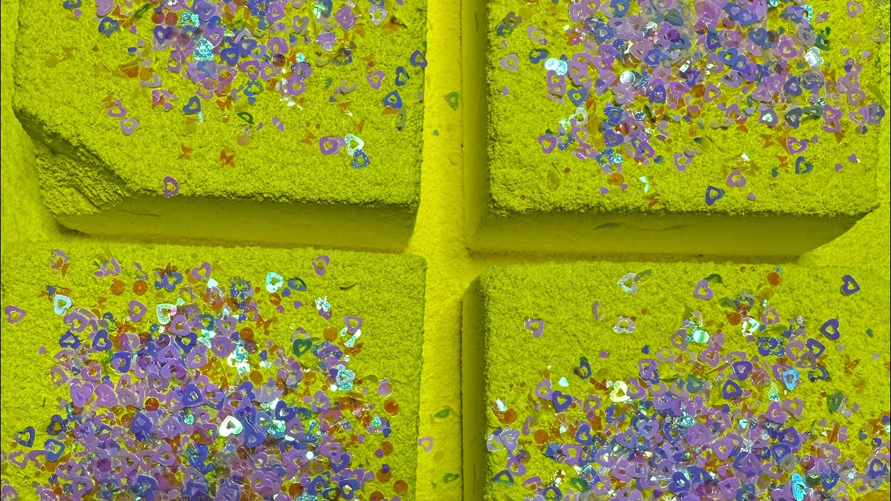 💛 four neon yellow @PunknprettyAsmr soft blocks with glitter ✨ asmr gym chalk ✨