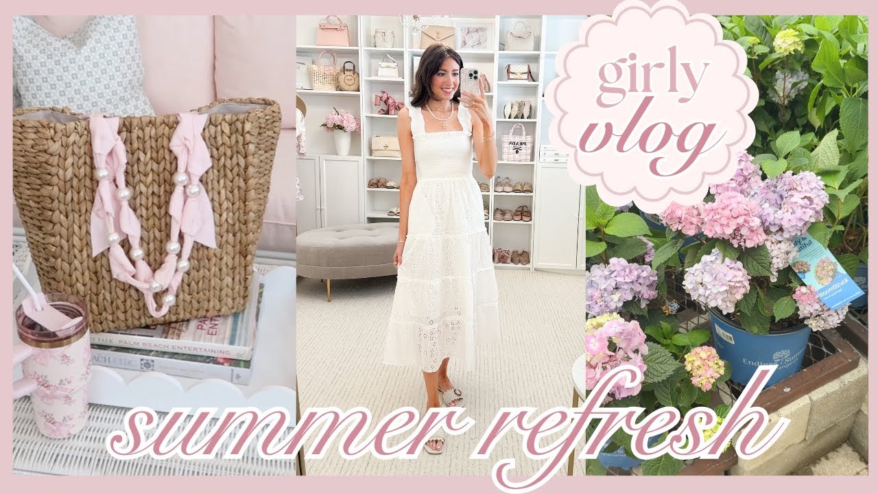 Girly Summer Vlog 🌸 Home Decor Shopping, Home Updates, + Quince Summer Dresses!