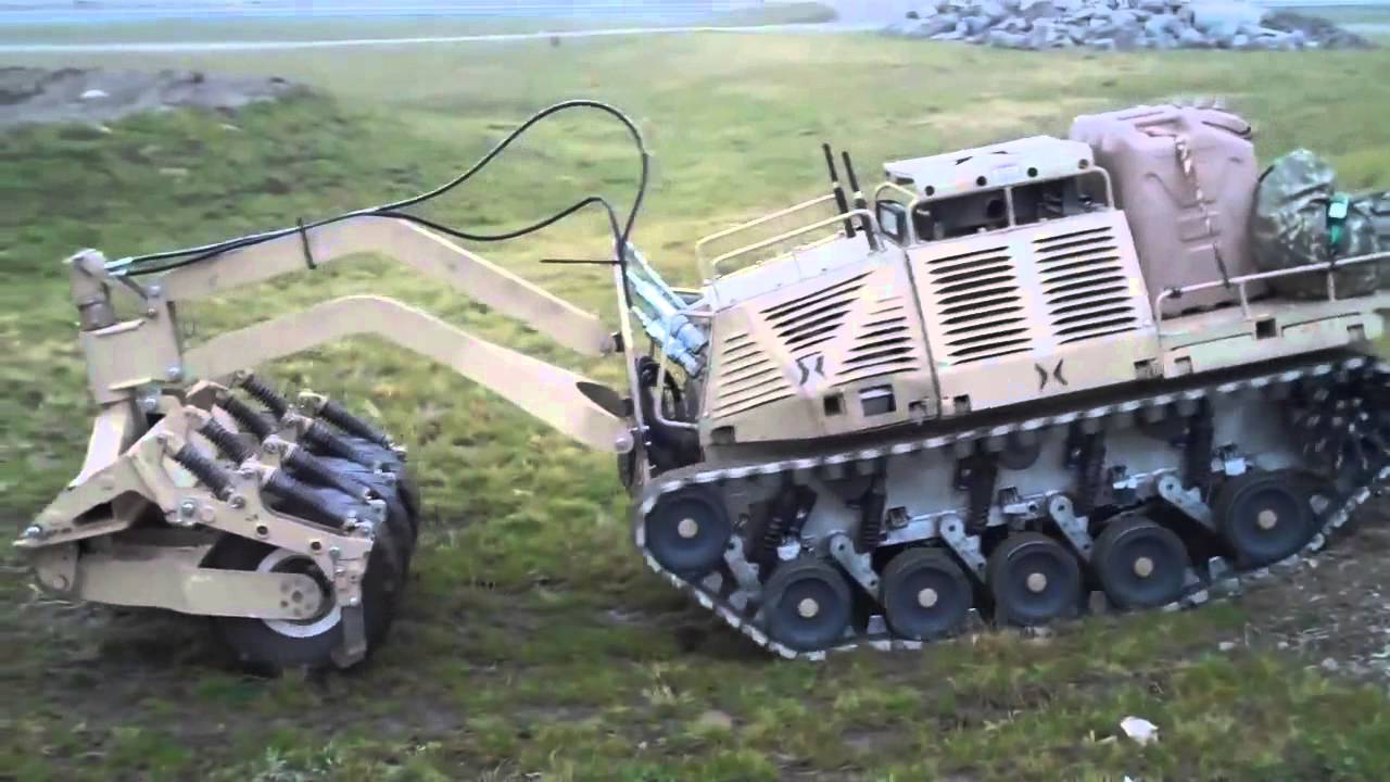 Protector Robot with a Mine Roller