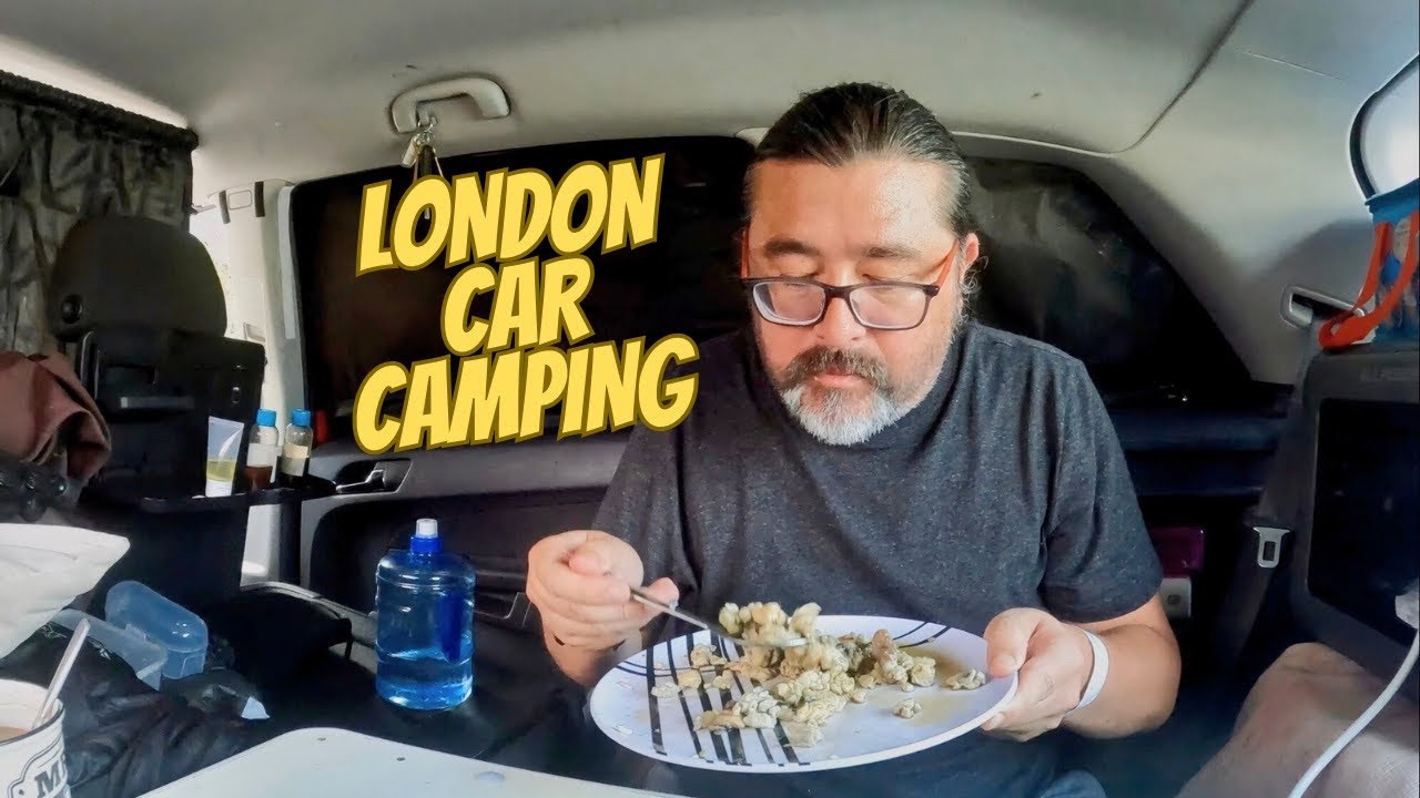 Solo Car Camping in London Suburbs on a Warm Rainy Night