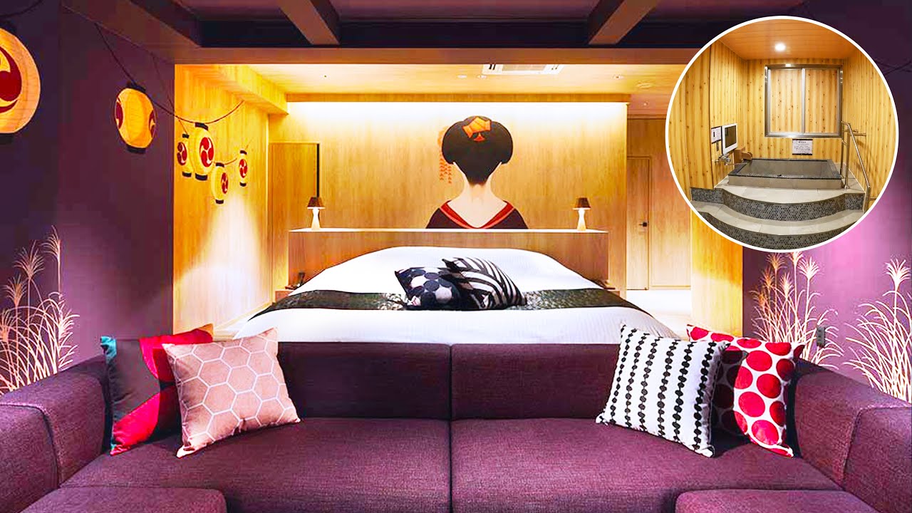 【Japan love hotel】💕All rooms have natural hot spring ♨️I went to a love hotel like a ryokan🏩