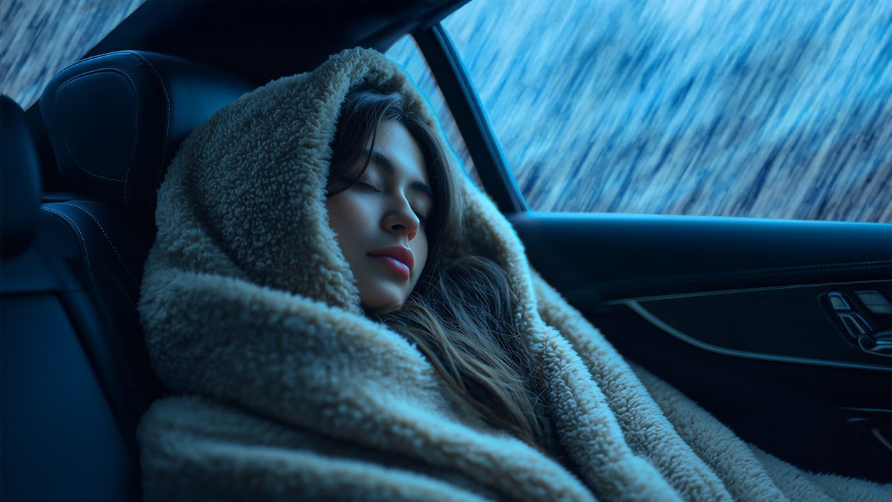 Car Roof Rainstorm Ambience | Heavy Rain Sounds for Deep Sleep, Relax and Cozy Night Calm
