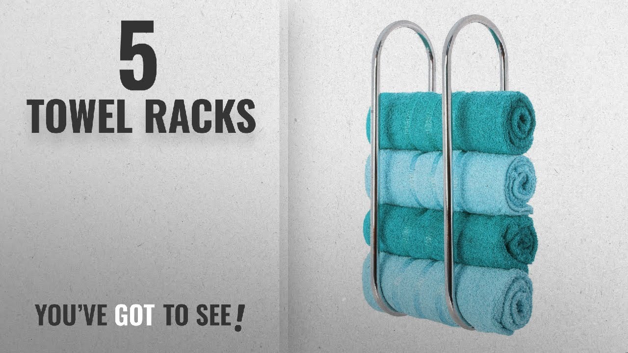 Top 10 Towel Racks [2018]: FiNeWaY@ LIVIVO WALL MOUNTED CHROME TOWEL HOLDER SHELF BATHROOM STORAGE