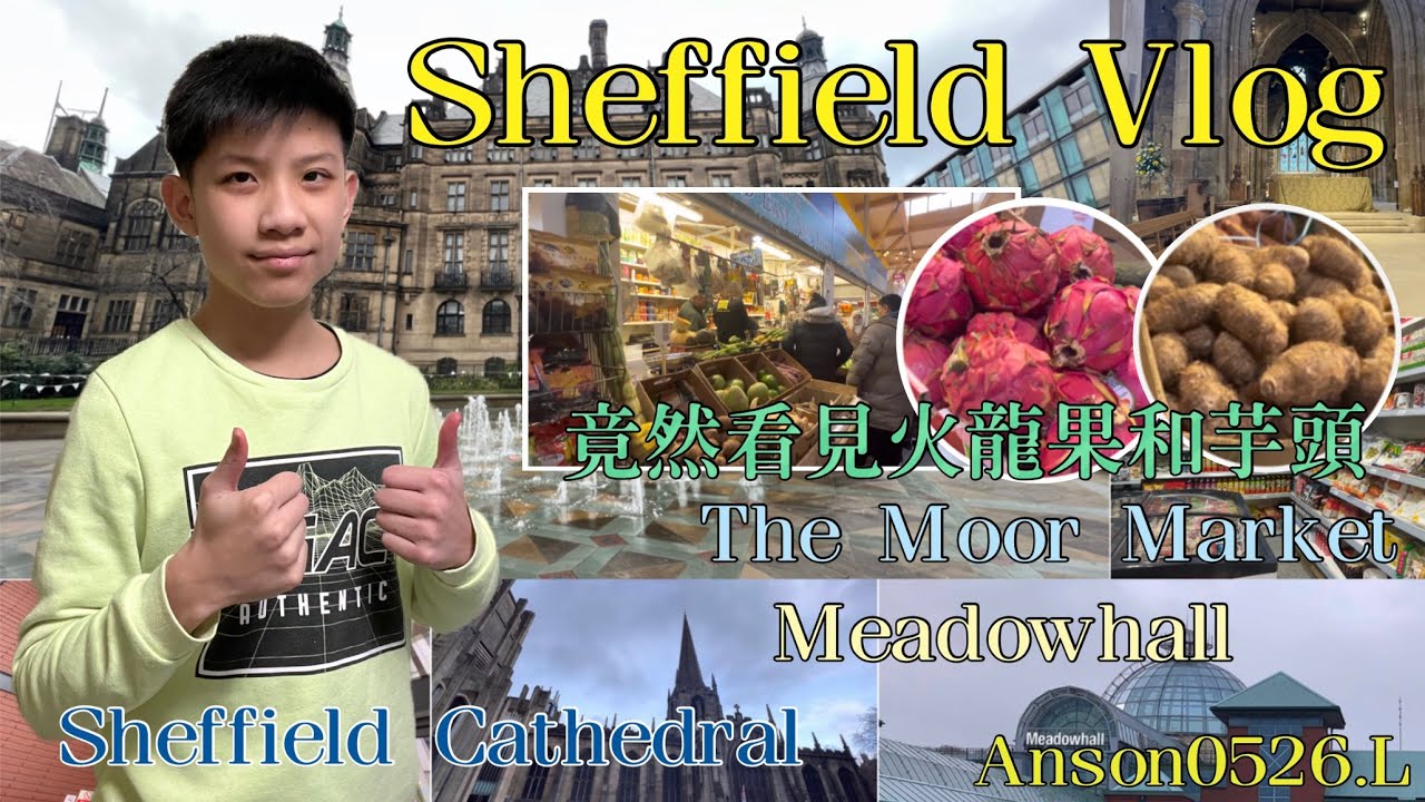 Anson0526.L周圍去！去英格蘭￼中部大城市 Sheffield遊覽一下！￼去了大型市集！參觀教堂！去大型商場｜Meadowhall｜The Moor Market｜Anson0526.L