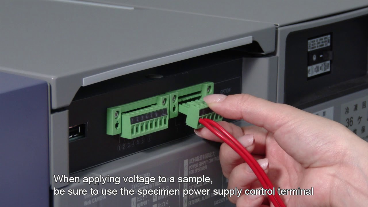 Applying voltage to the sample using specimen power supply control terminal [Bench-Top Type] / ESPEC