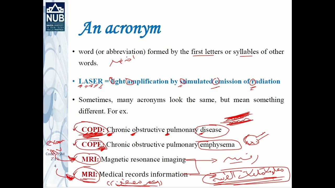 Medical terminology ( lec 3 ) nub MHAM