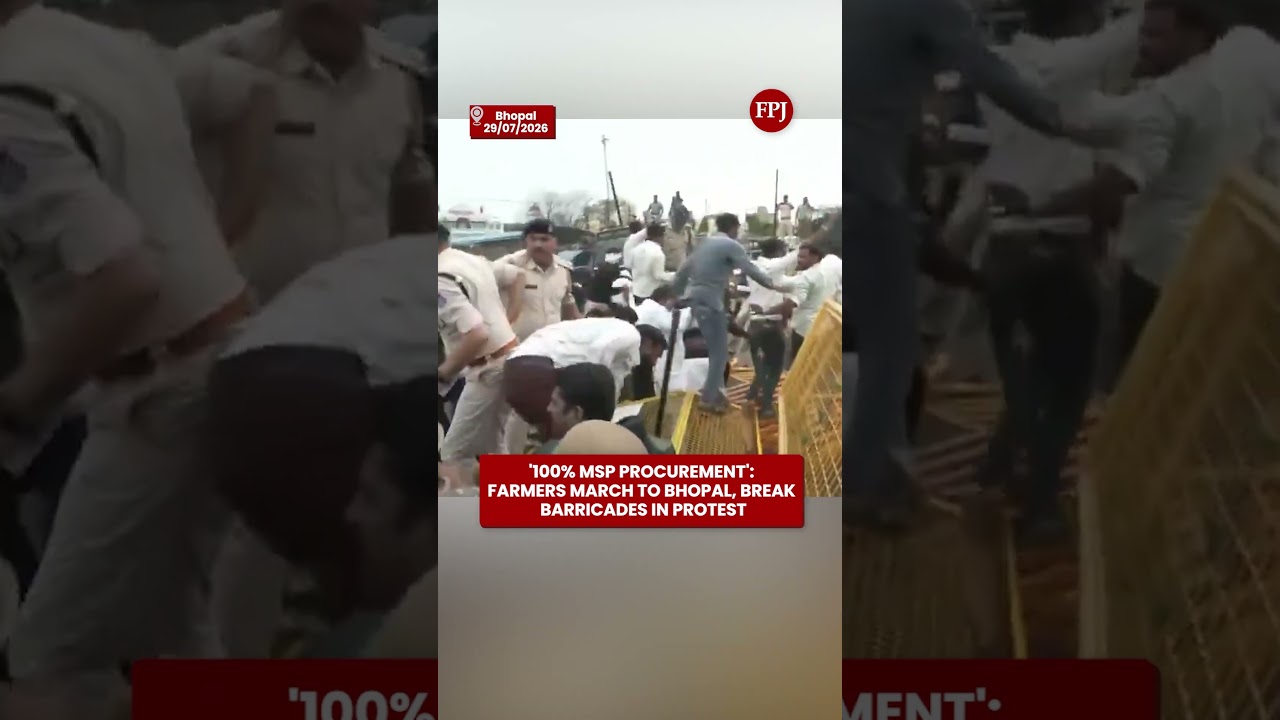 MP Farmers March To Bhopal Demanding 100% MSP Procurement Of Moong Crop