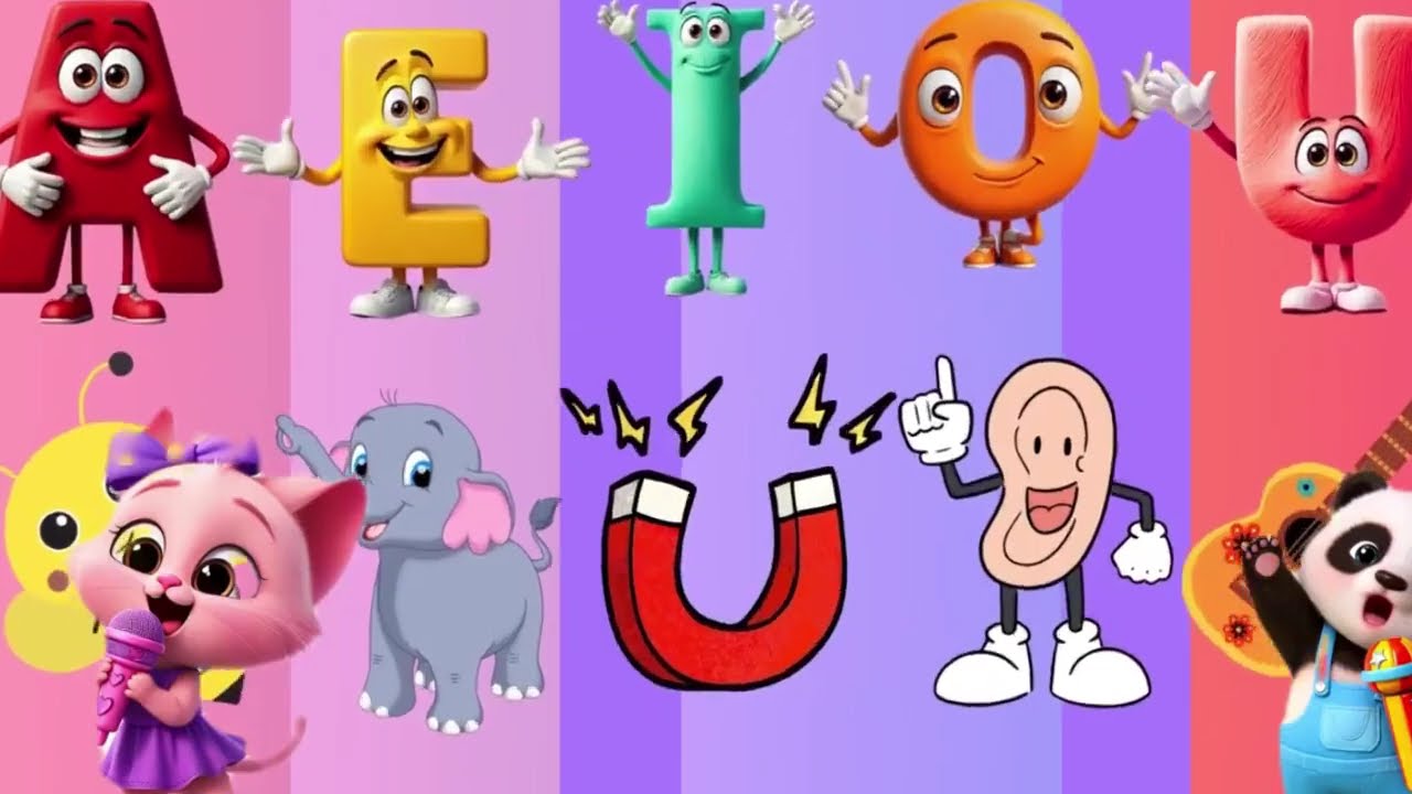 Mix de Canciones Infantiles Educativas y Divertidas   Vocales, Animales, Pin Pon y Más 🐰🦁🐥