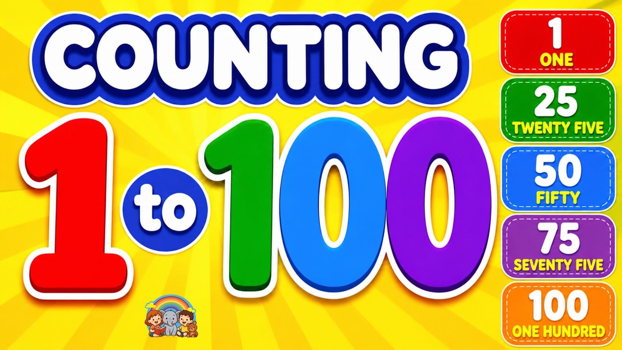 Counting Number 1 to 100 | Numbers With Spelling | Number Song #numbersong #countingsong