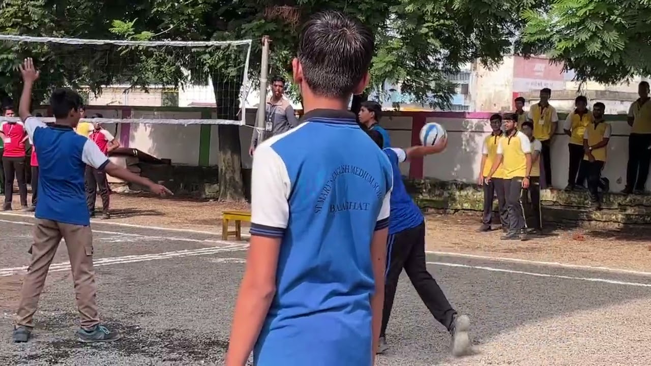 Games competition between (red house & blue house) # throw ball 