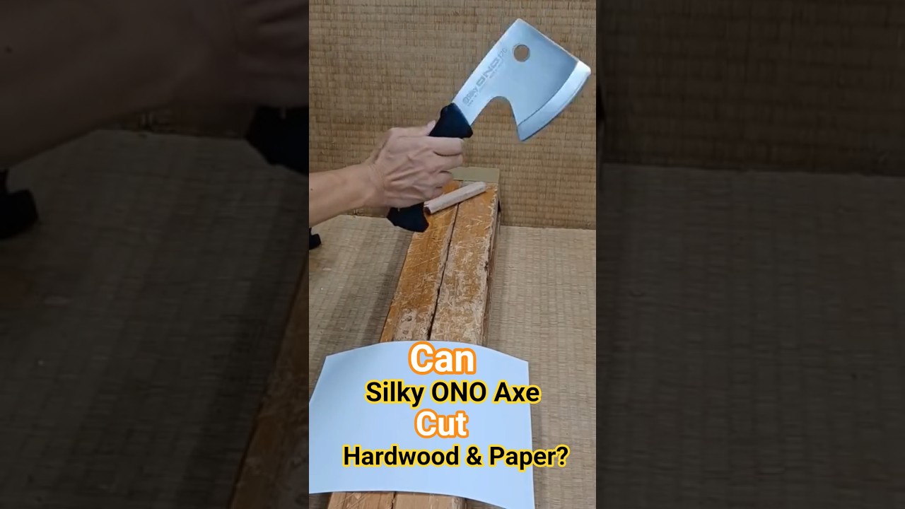 Can this Silky ONO Axe cut Hardwood & Paper? 喜樂手斧能砍硬木再切紙？ #knifesharpening #hatchets #axe #磨刀 #老利