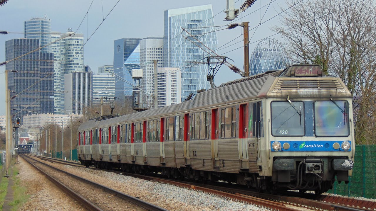 Transilien lines L, U and Tramway T2 at Suresnes and Saint-Cloud