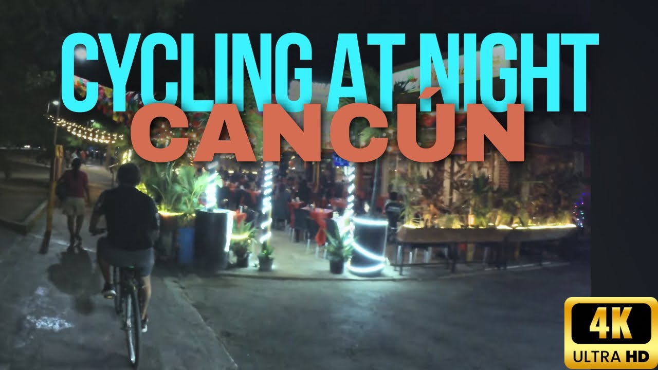 Canc&uacute;n Night Bike POV (Downtown Helmet Cam)
