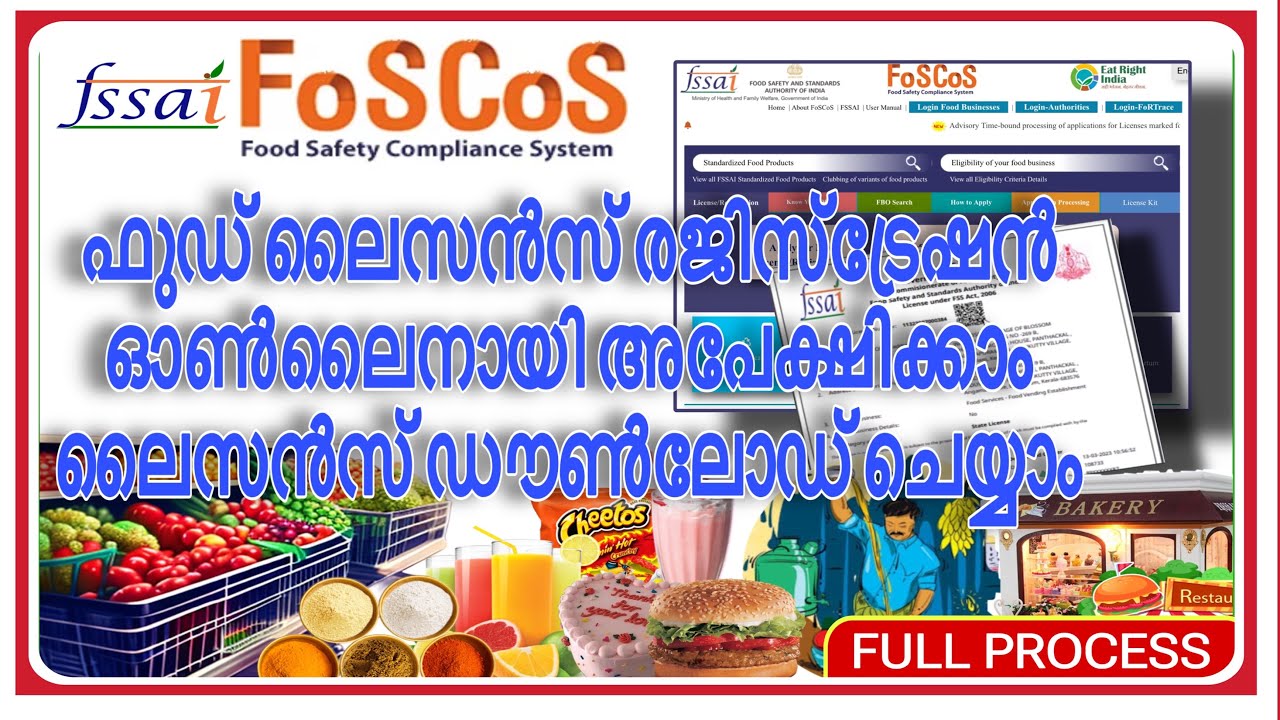 How to apply foscos License-FSSAI Registration|ഫുഡ്‌ ലൈസൻസ് അപ്ലിക്കേഷൻ ഓൺലൈനിൽ ചെയ്യാം|Full process