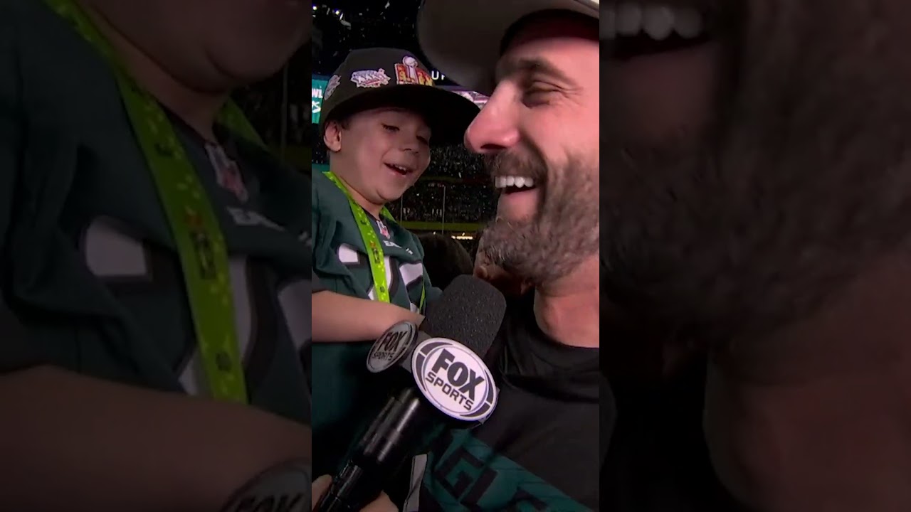 Coach Nick Sirianni does the EAGLES chant with his son #shorts