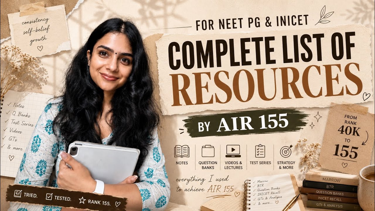 Every Resource I Used to Crack INICET🔥 AIR 155 | NEET PG + INICET strategy. #neetpg #inicet #aiims 