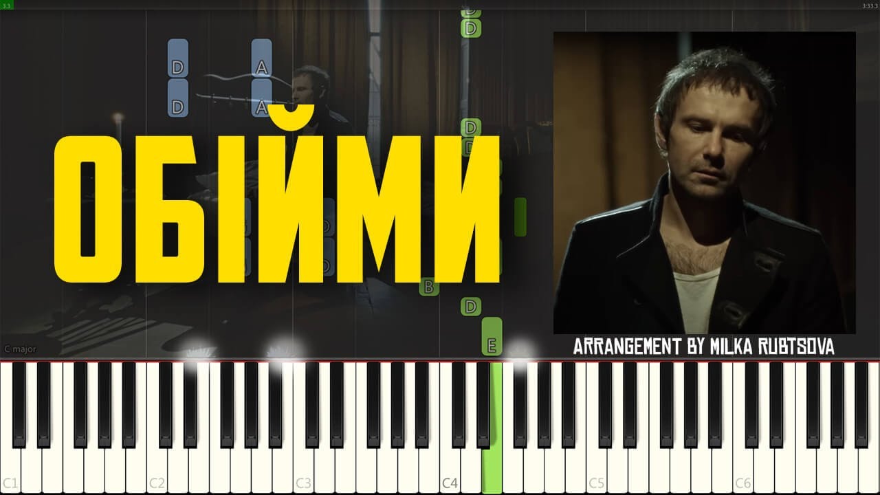 Океан Ельзи - Обійми | Obijmy | Piano Cover + Synthesia Tutorial